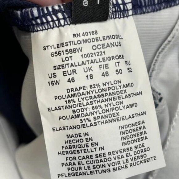 NEW MIRACLESUIT Women's Swimsuit One Piece Oceanus Plus Size 16W Blue - Picture 4 of 6